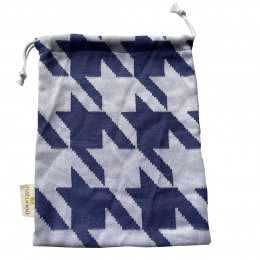 Naturioù Arcade Bleu - Sac à cordon en coton tissu jacquard