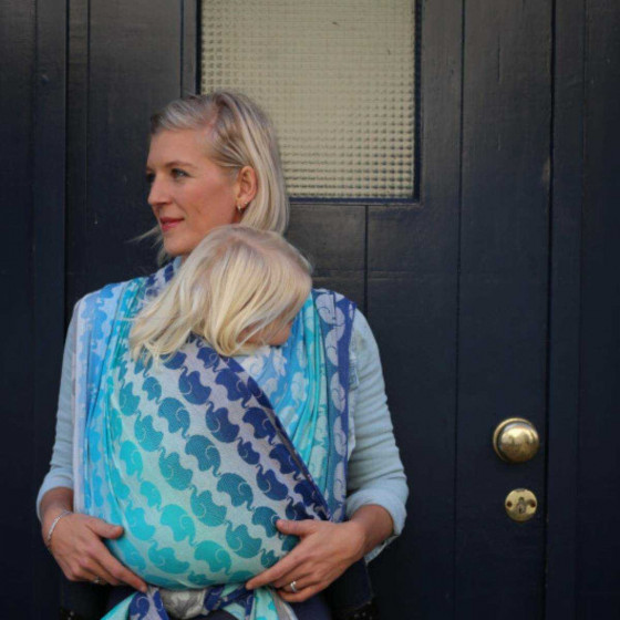 Yaro Elephants Aqua Grad Bamboo - Ring Sling Tissé
