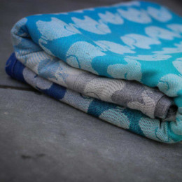 Yaro Slings Elephants Aqua Grad Bamboo - Ring Sling