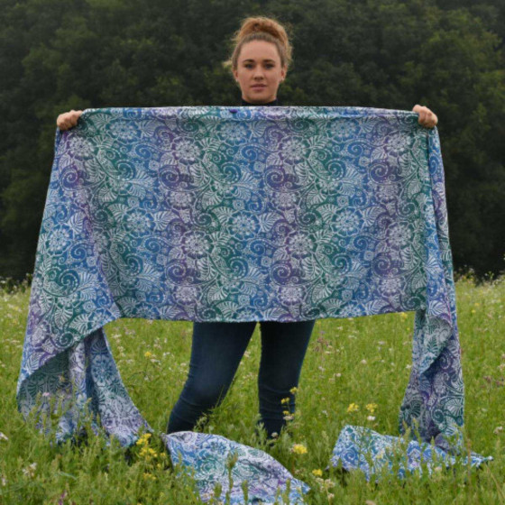 Yaro Ava Trinity Peacock Rainbow Tencel - Ring Sling Tissé