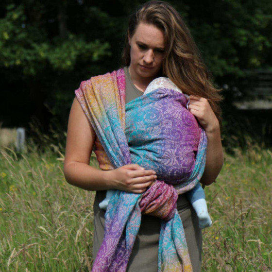 Yaro Slings Ava Trinity Sienna Rainbow Linen - Ring Sling