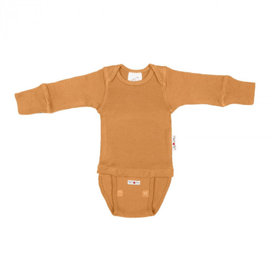 ManyMonths Natural Woollies Body/Shirt Long Sleeve honey bread