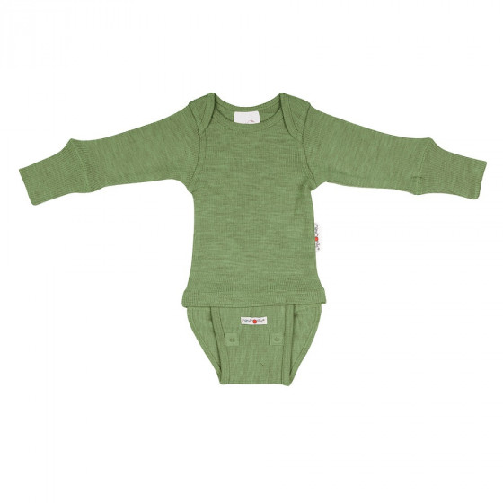 ManyMonths Natural Woollies Body/Shirt Long Sleeve jade green