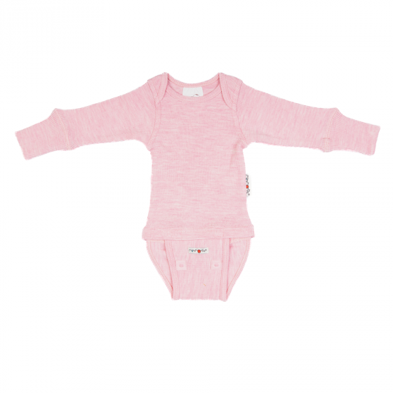 ManyMonths Natural Woollies Body/Shirt Long Sleeve stork pink