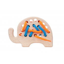 Wooden Lacing Toy Animal Lobito - Naturel - Elephant