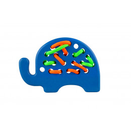 Wooden Lacing Toy Animal Lobito - Bleu marine - Elephant