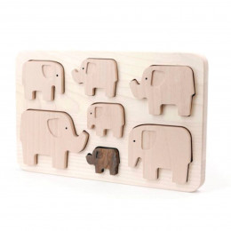 Puzzle en bois pour bébés Eléphants Bajo