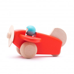 Bajo Small Plan with Pilot Wooden toy - Red