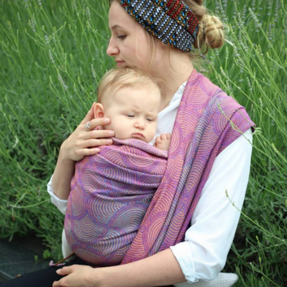 Yaro Slings Gravity Duo Aqua Grad Orange Violet Tencel - Ring Sling