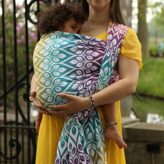 Yaro Slings La Vita Trinity Caribbean Rainbow Tencel Linen - Écharpe de portage tissée