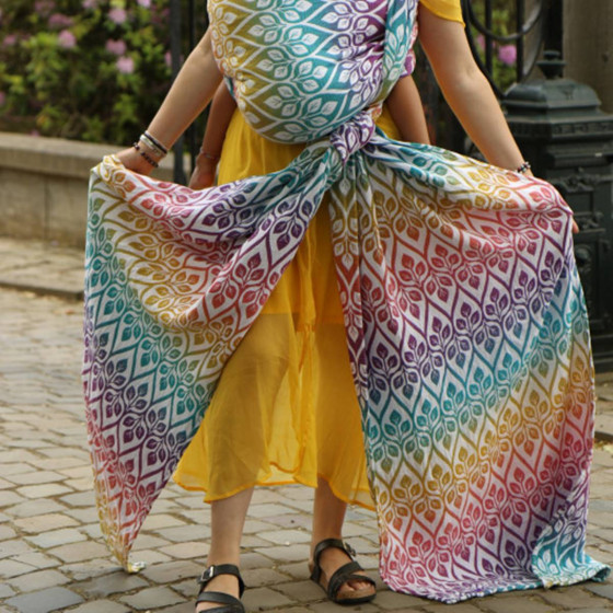 Yaro Slings La Vita Trinity Caribbean Rainbow Tencel Linen - Écharpe de portage tissée
