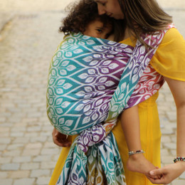 Yaro La Vita Trinity Caribbean Rainbow Tencel Linen - Écharpe de portage tissée
