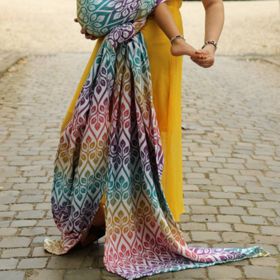 Yaro La Vita Trinity Caribbean Rainbow Tencel Linen - Écharpe de portage tissée