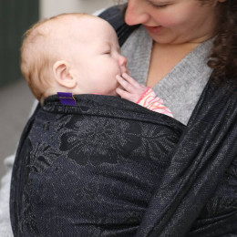 Yaro Ava Duo Black Wool Silk Glam - Ring Sling Tissé