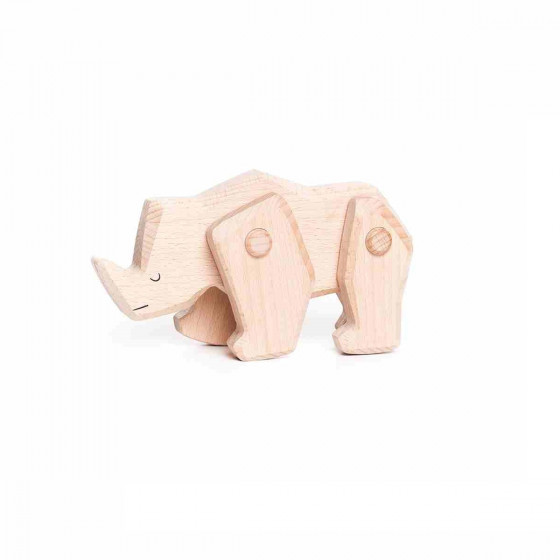 Rhinocéros Articulé Jouet en Bois Bajo - Collection ToBe