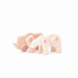 Rhinocéros Articulé Jouet en Bois Bajo - Collection ToBe