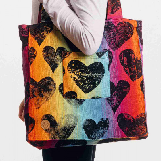 Sac LennyLamb en tissu jacquard Lovka Rainbow Dark