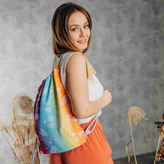 LennyLamb Sac à cordon en tissu jacquard DragonFly Rainbow