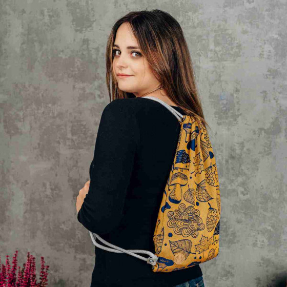 LennyLamb Sac à cordon en tissu jacquard Under the Leaves Golden Autumn