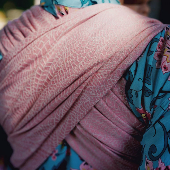 Little Frog Pink Linen Wildness - écharpe de portage tissée