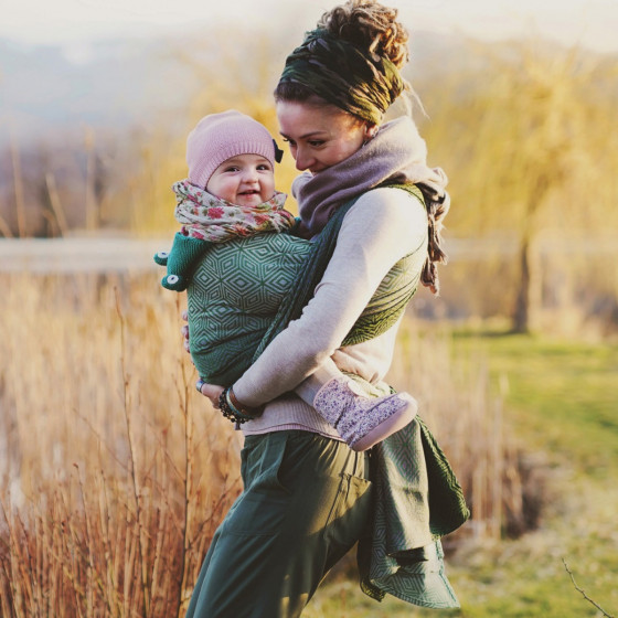 Little Frog Baby wrap - Mossy cube