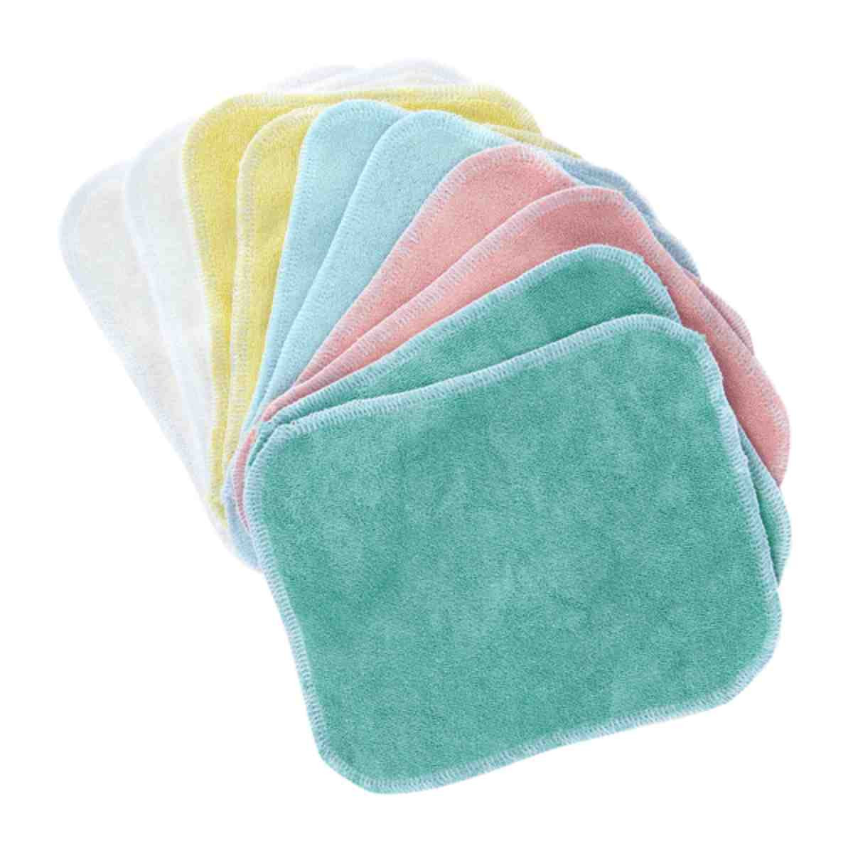 Lingettes lavables bébé 100% coton bio Coeurs, 5 coloris