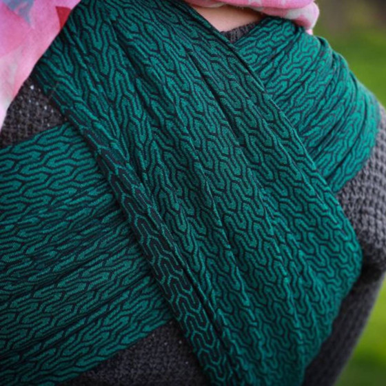 Yaro Turtle Emerald-Black - Écharpe de portage tissée