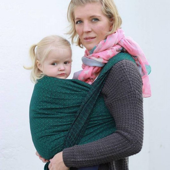 Yaro Turtle Emerald-Black - Écharpe de portage tissée