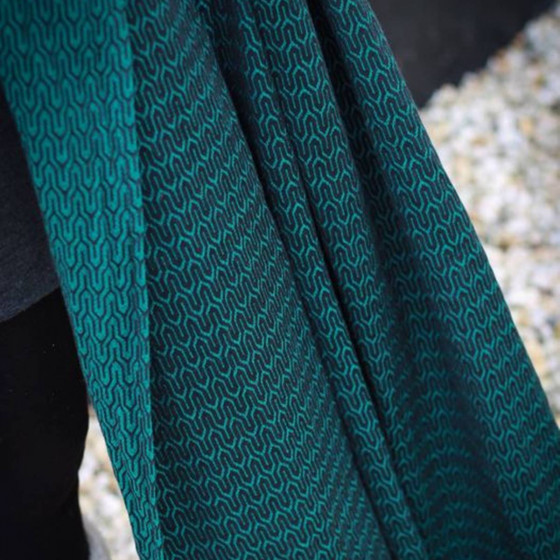 Yaro Slings Turtle Emerald-Black - Écharpe de portage tissée