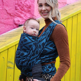 Yaro Slings La Vita Blue-Black Linen - Écharpe de portage tissée