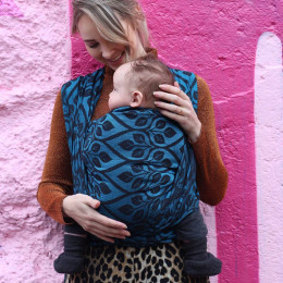 Yaro Slings La Vita Blue-Black Linen - Écharpe de portage tissée