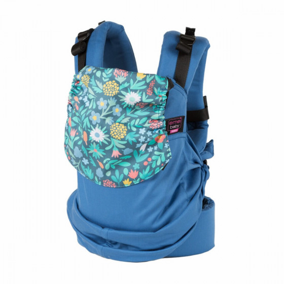 Easy Emeibaby Babysize Blue Leaves - Porte-bebe physiologique naissance