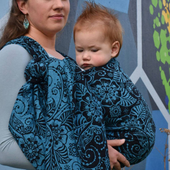 Yaro Ava Contra Black-Blue Glam - Écharpe de portage tissée