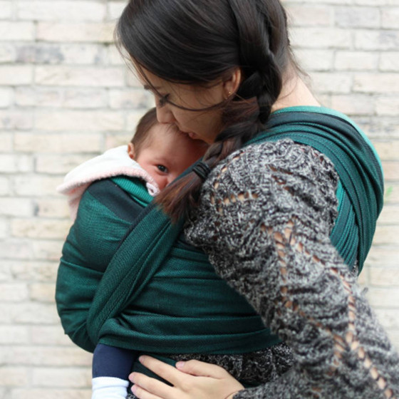 Yaro Newborn Emerald Black - Ring Sling Tissé