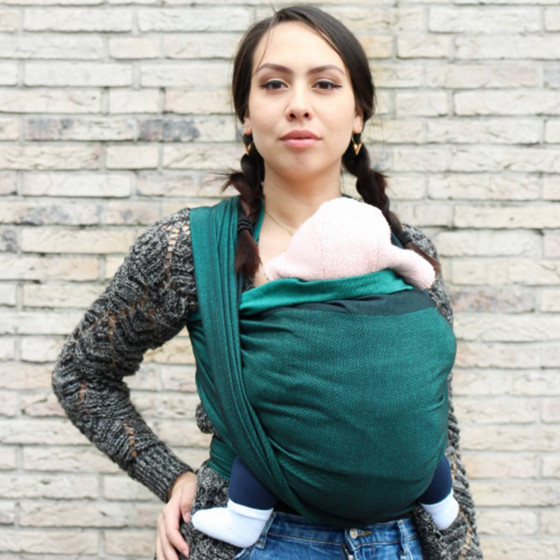 Yaro Newborn Emerald Black - Écharpe de portage tissée