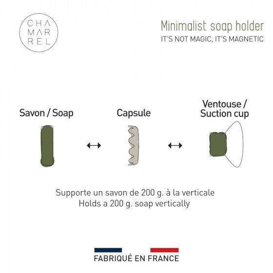 Chamarrel magnetic soap holder made in France