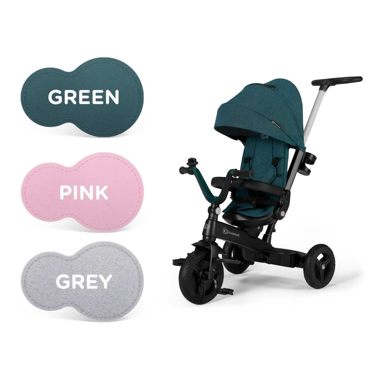 Kinderkraft TWIPPER Tricycle enfant évolutif 5 en 1 Color Pink
