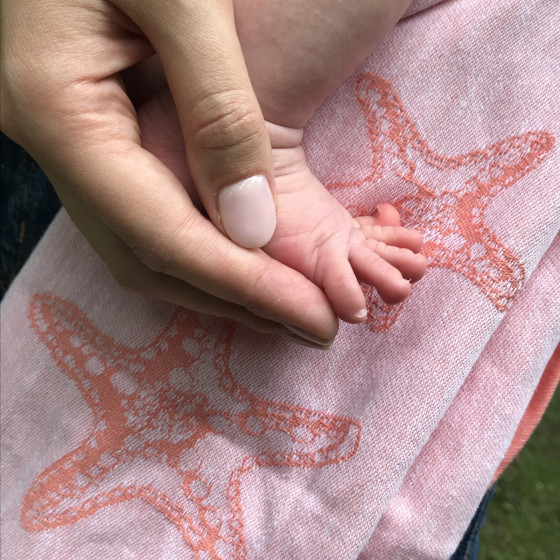 Naturiou Ring Sling Mer de Corail - écharpe de portage sans nœud