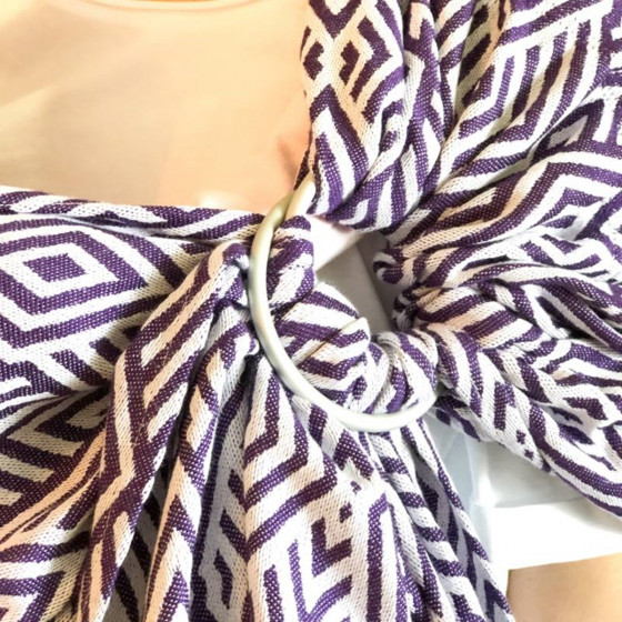 Naturiou Ring Sling Geo Violet - écharpe de portage sans nœud