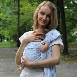 Naturiou Ring Sling Mer Bleu - Blue Sea