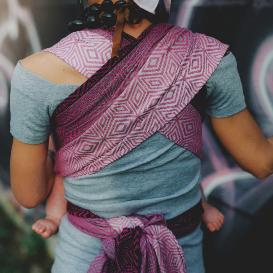 Little Frog Peony Cube - écharpe de portage tissée