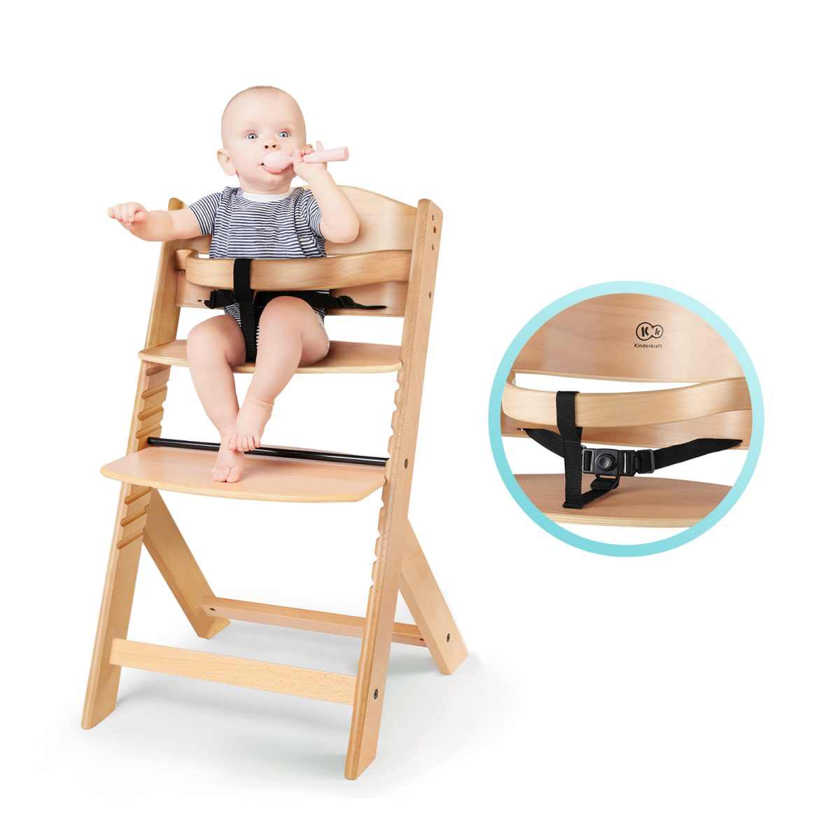 Chaise haute évolutive portable Evoluonge pour bébé en bois de