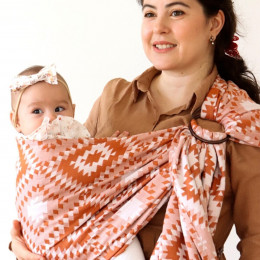 Naturiou Ring Sling Mosaïque Terracotta - écharpe de portage sans nœud