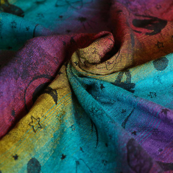 Yaro Cosmos Nebula Black Rainbow Linen Hemp - Écharpe de portage tissée