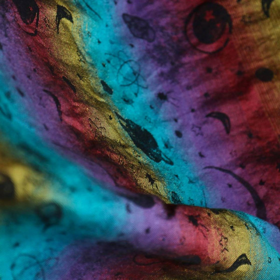 Yaro Cosmos Nebula Black Rainbow Linen Hemp - Écharpe de portage tissée