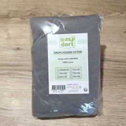 Drap Housse Easy dort en Jersey coton 60 x 120 cm gris
