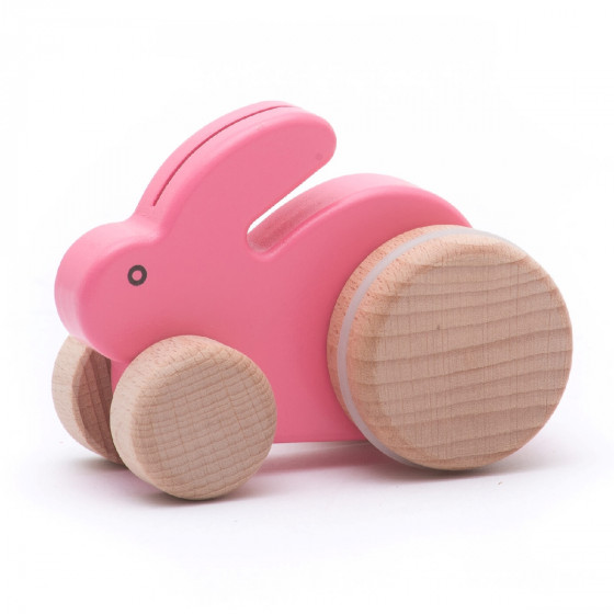 Petit lapin à roues Bajo Jouet en Bois