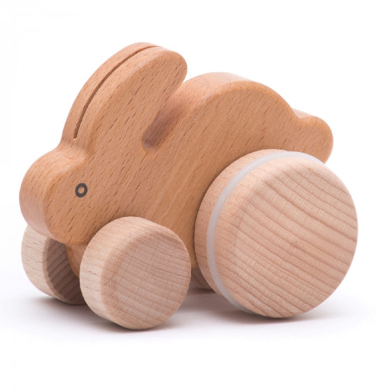 Petit lapin à roues Bajo Jouet en Bois