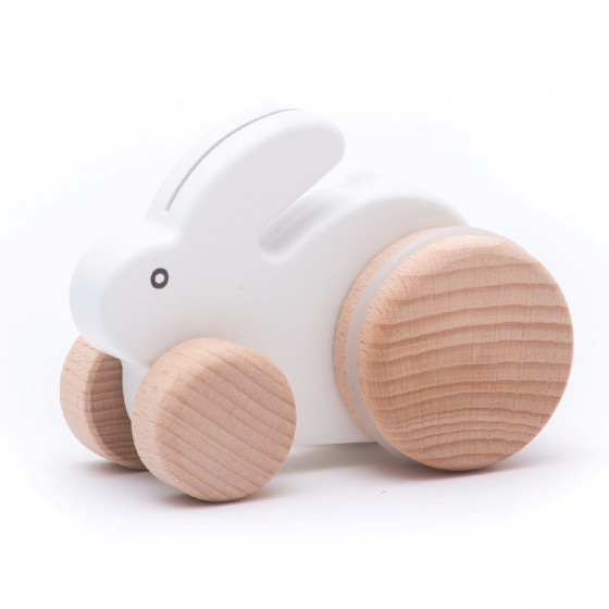 Petit lapin à roues Bajo Jouet en Bois