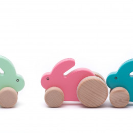 Petit lapin à roues Bajo Jouet en Bois